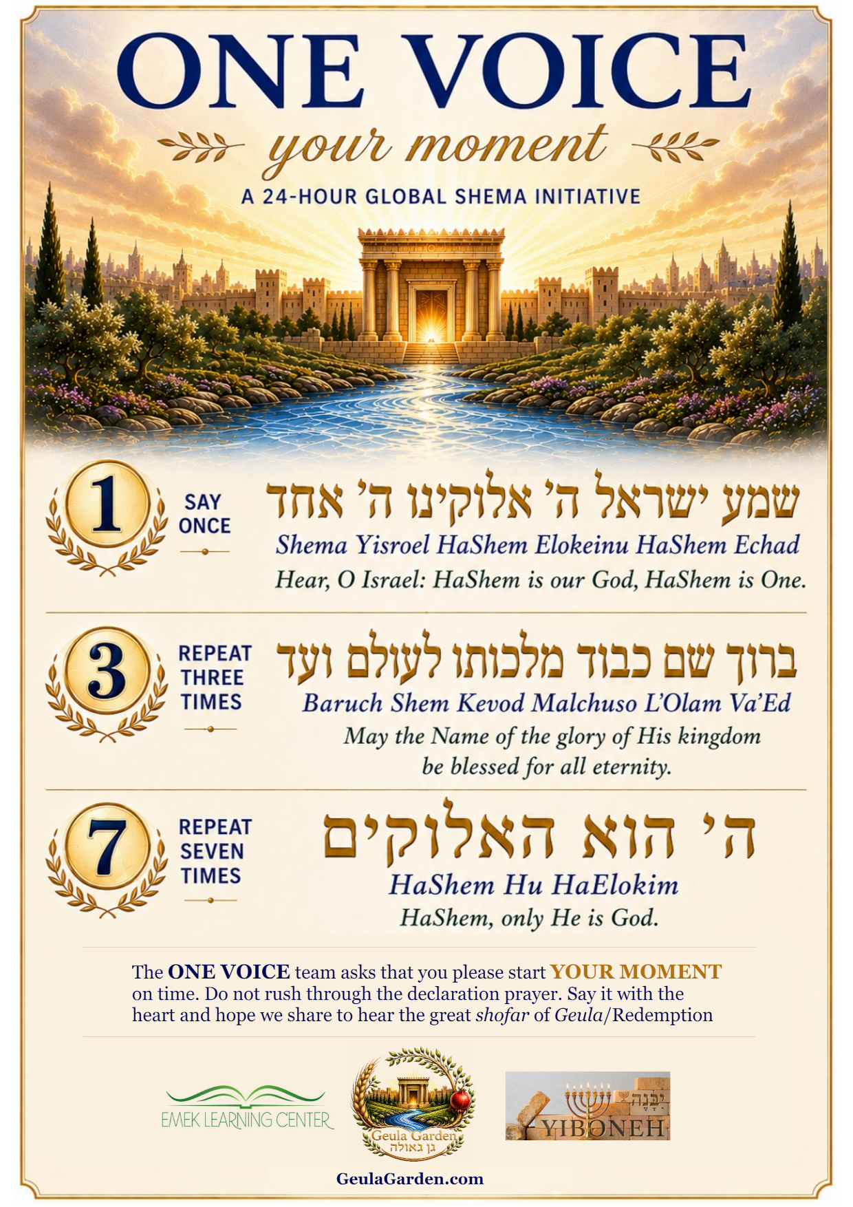 ONE VOICE Prayer Card